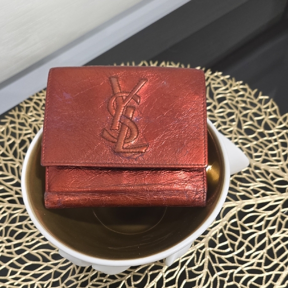 Yves Saint Laurent Handbags - Yves Saint Laurent Shimmering Copper Wallet RARE VINTAGE